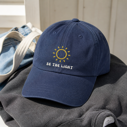 Be The Light Dad Hat - angled product photo