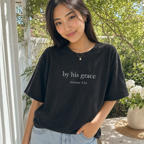 By His Grace Romans 3:24 Tee